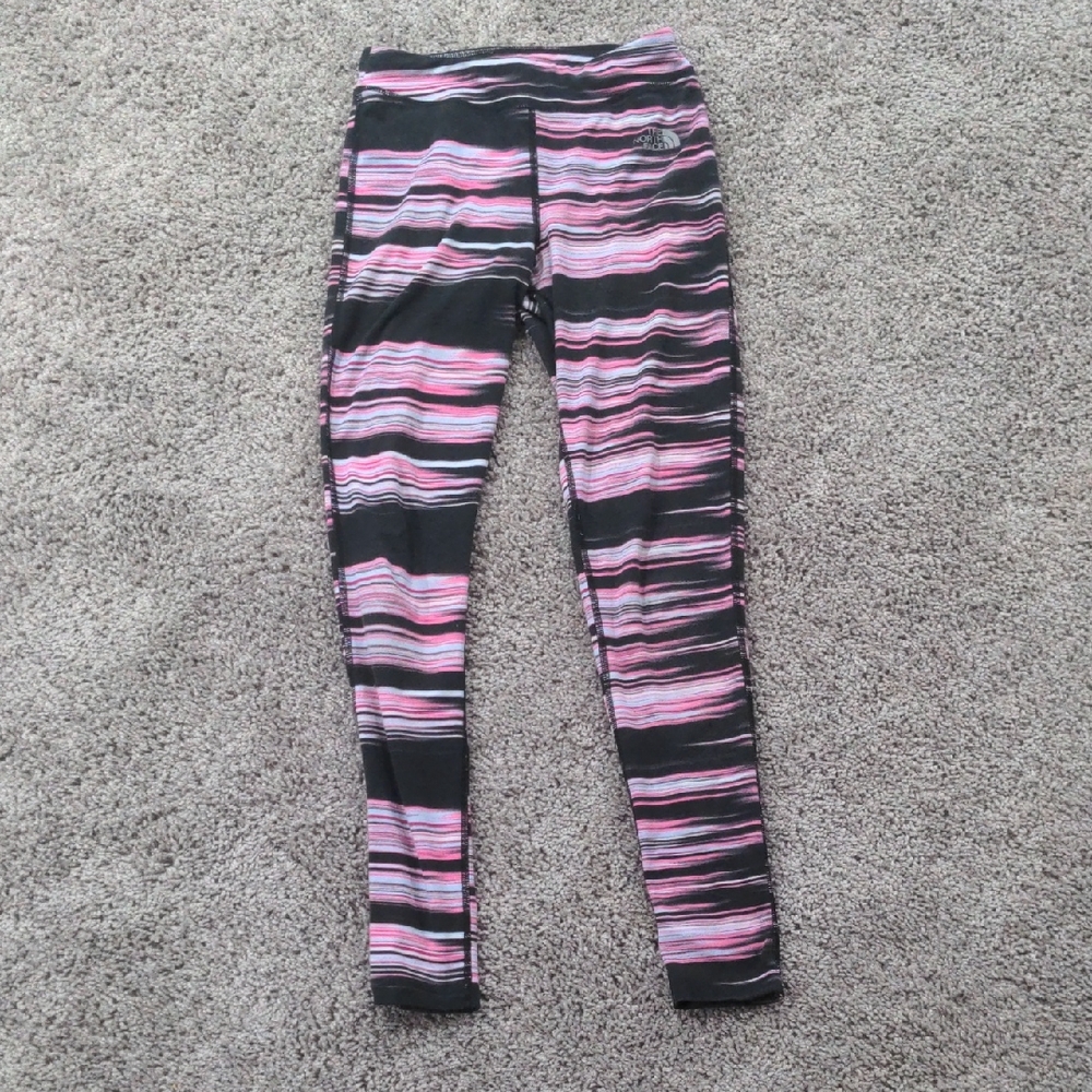 The North Face Kids Leggings - Pink and Black Stripes